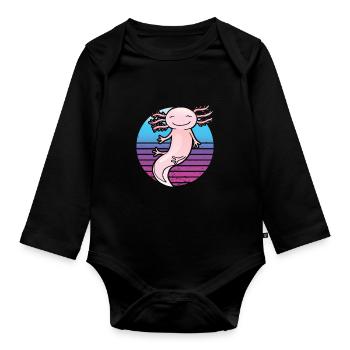 Drôle Axolotl Mignon Kawaii Animal Fun Liebhab - Body Bébé bio manches longues - noir - Devant