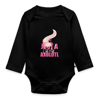 Drôle Axolotl Mignon Kawaii Animal Fun Liebhab - Body Bébé bio manches longues - noir - Devant