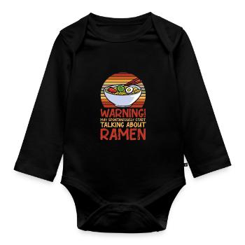 Lustige Ramen Lebensmittel Nudeln Japanisch Anime - Baby Bio-Langarm-Body - Schwarz - Vorne