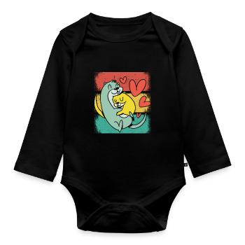 Funny Otter Cute Animal Sea Otter Fun Liebh - Organic Longsleeve Baby Bodysuit - black - Front