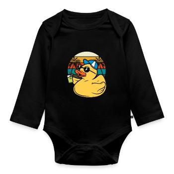 Funny Beach Sommer Sonne Urlaub Urlaub Spaß Liebha - Baby Bio-Langarm-Body - Schwarz - Vorne