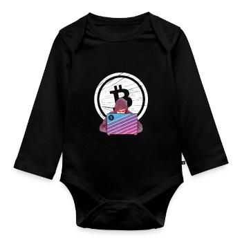 Drôle Bitcoin Crypto Blockchain Btc Fun Liebhab - Body Bébé bio manches longues - noir - Devant