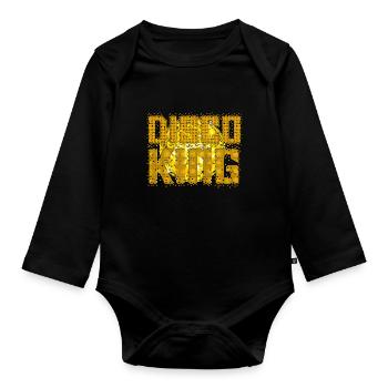 Disco King Dancing Party Retro Disco - Organic Longsleeve Baby Bodysuit - black - Front