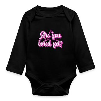 Êtes-vous ennuyé mais rétro - Body Bébé bio manches longues - noir - Devant