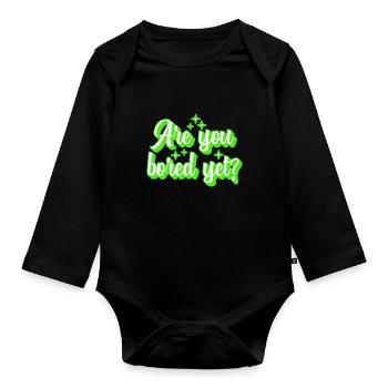 Êtes-vous ennuyé mais rétro - Body Bébé bio manches longues - noir - Devant