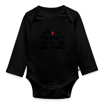 Le F dans le capitalisme Anticapitalisme - Body Bébé bio manches longues - noir - Devant