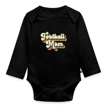 Football Maman Mama Vintage Femmes Fête des Mères - Body Bébé bio manches longues - noir - Devant