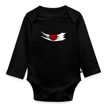 Drapeau du Japon Utilisé Look Nihon Drapeau japonais - Body Bébé bio manches longues - noir - Devant
