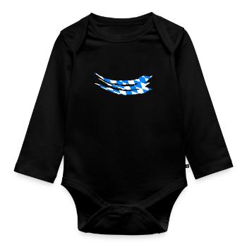 Bavaria Flag Used Look Bavarian Flag Vintage - Organic Longsleeve Baby Bodysuit - black - Front