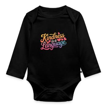 Altruisme Don désintéressé Donner d’école - Body Bébé bio manches longues - noir - Devant
