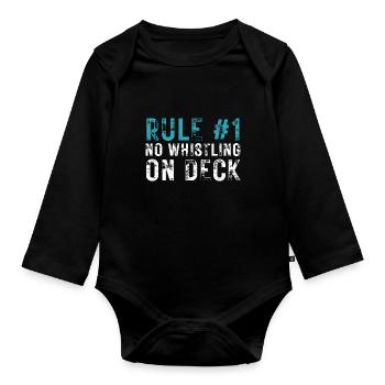 Règle #1 : Pas de bananes autorisées Croisière amusante - Body Bébé bio manches longues - noir - Devant