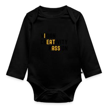 Vision Creativity Passion Adult Joke - Baby Bio-Langarm-Body - Schwarz - Vorne