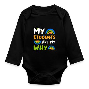 Lehrer Lehrkraft Schüler Professor Geschenk - Baby Bio-Langarm-Body - Schwarz - Vorne