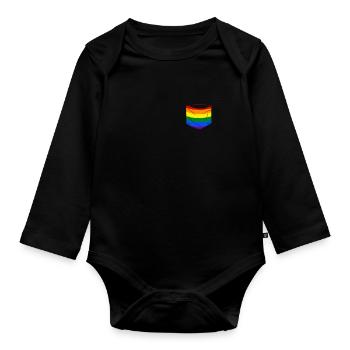 LGBTQ Gay Lesbian Bi Queer Trans CSD - Organic Longsleeve Baby Bodysuit - black - Front