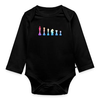 Chess Chess Player Chess Piece - Organic Longsleeve Baby Bodysuit - black - Front