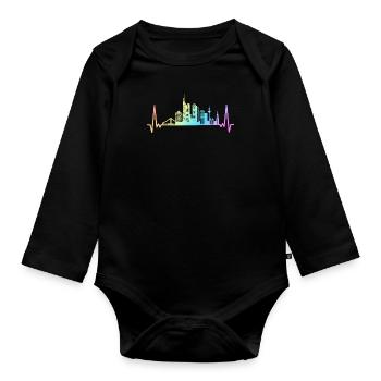 Frankfurt Hessen Deutschland Frankfurter - Baby Bio-Langarm-Body - Schwarz - Vorne