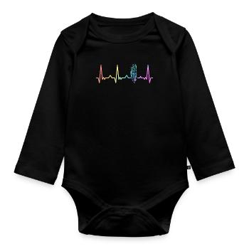 Maïs Épi de maïs Cultivateur - Body Bébé bio manches longues - noir - Devant