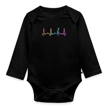 Trumpet trumpet player - Organic Longsleeve Baby Bodysuit - black - Front