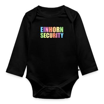 Einhorn Einhörner Fabelwesen Mystisch - Baby Bio-Langarm-Body - Schwarz - Vorne