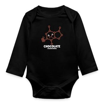 Chemiker Chemie Wissenschaft Atom Molecule - Baby Bio-Langarm-Body - Schwarz - Vorne