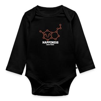 Chemiker Chemie Wissenschaft Atom Molecule - Baby Bio-Langarm-Body - Schwarz - Vorne