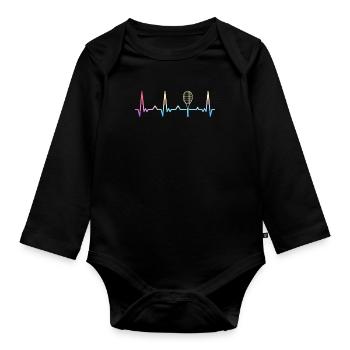 Tennis Tennis Player - Organic Longsleeve Baby Bodysuit - black - Front