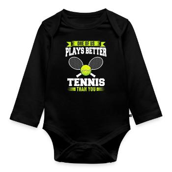 Tennis Tennis Player - Organic Longsleeve Baby Bodysuit - black - Front