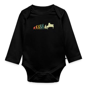 Piano Klavier Pianiste Instrument - Body Bébé bio manches longues - noir - Devant