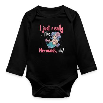 Mermaid Fable Mermaids Fairy Tale - Organic Longsleeve Baby Bodysuit - black - Front