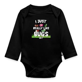 Insect Entomologist Biology - Organic Longsleeve Baby Bodysuit - black - Front