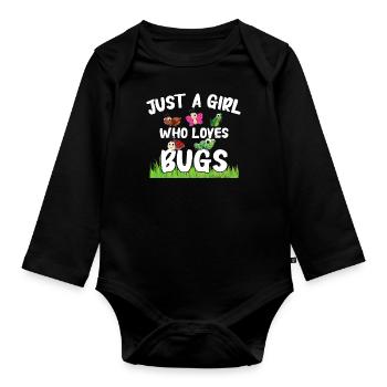 Insect Entomologist Biology - Organic Longsleeve Baby Bodysuit - black - Front