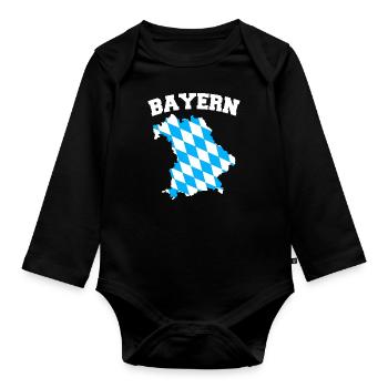 Free State of Bavaria Bavarian - Organic Longsleeve Baby Bodysuit - black - Front