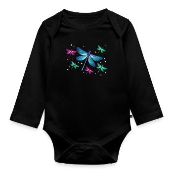 Libellule Libellules Insectes Nature - Body Bébé bio manches longues - noir - Devant
