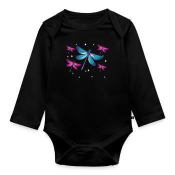 Libellule Libellules Insectes Nature - Body Bébé bio manches longues - noir - Devant