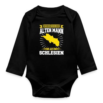 Niederschlesien Oberschlesien Schlesier Polen - Baby Bio-Langarm-Body - Schwarz - Vorne