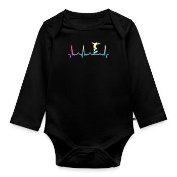 Skateboarding Skater Skateboard Skateboarder - Organic Longsleeve Baby Bodysuit - black - Front