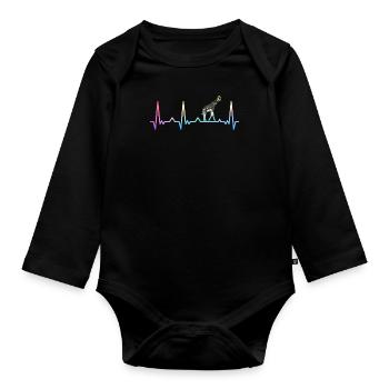 Giraffe, Animal, Africa, Giraffes - Organic Longsleeve Baby Bodysuit - black - Front
