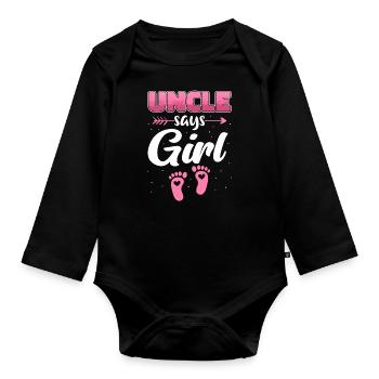 Uncle Fmilie Great-Uncle Uncle's - Organic Longsleeve Baby Bodysuit - black - Front