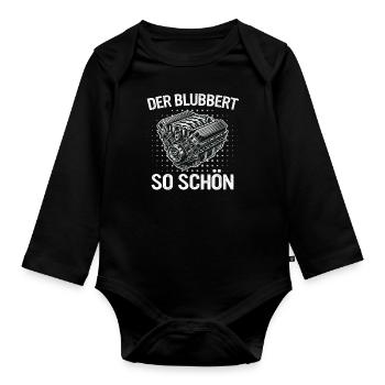 V8 Motor 8 Zylinder Hubraum Auto Tuning Tuner - Baby Bio-Langarm-Body - Schwarz - Vorne