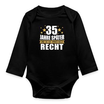 35 Hochzeitstag Jahrestag Ehemann Ehefrau - Baby Bio-Langarm-Body - Schwarz - Vorne