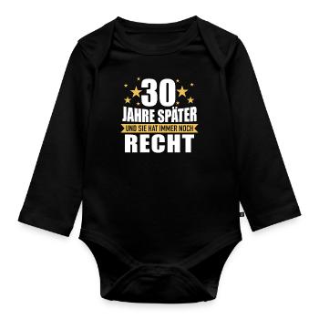 30 Hochzeitstag Jahrestag Ehemann Ehefrau - Baby Bio-Langarm-Body - Schwarz - Vorne