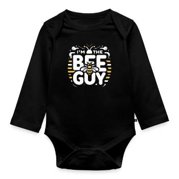 Honigbiene Imker Bienen Biene - Baby Bio-Langarm-Body - Schwarz - Vorne