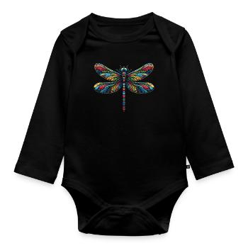 libellule libellules insectes nature - Body Bébé bio manches longues - noir - Devant