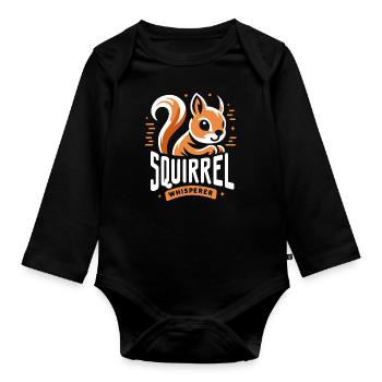 Squirrel, Animal, Rodent - Organic Longsleeve Baby Bodysuit - black - Front