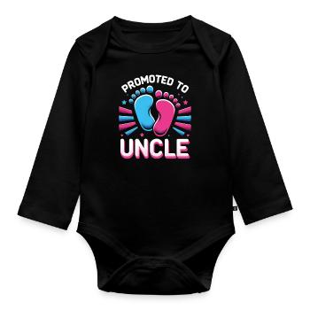 Uncle Fmilie Great-Uncle Uncle's - Organic Longsleeve Baby Bodysuit - black - Front