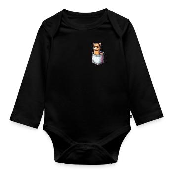 Alpaka Llama - Baby Bio-Langarm-Body - Schwarz - Vorne