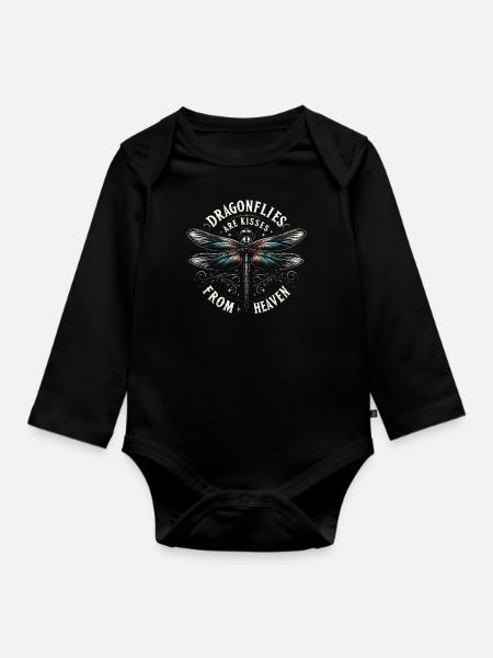 Libelle Libellen Insekten Natur - Baby Bio-Langarm-Body - Schwarz
