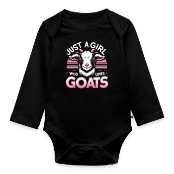 Chèvre Chèvre Animal Chèvre - Body Bébé bio manches longues - noir - Devant