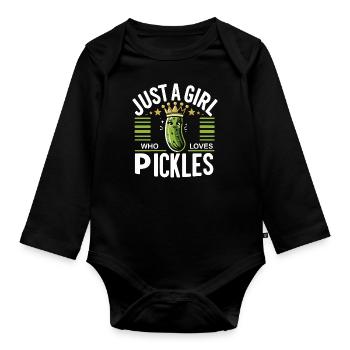 Cucumber, Pickle, Pickle, Food Dill - Organic Longsleeve Baby Bodysuit - black - Front