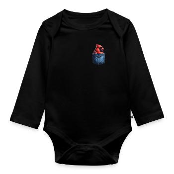Kardinal Rotkardinal Vogel Roter Kardinal - Baby Bio-Langarm-Body - Schwarz - Vorne